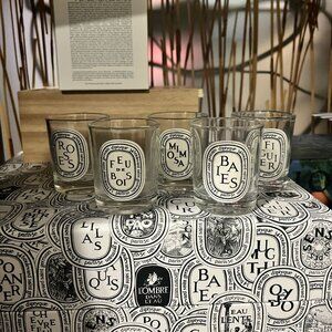 Diptyque mini size glass candle cup (empty)-set of 5